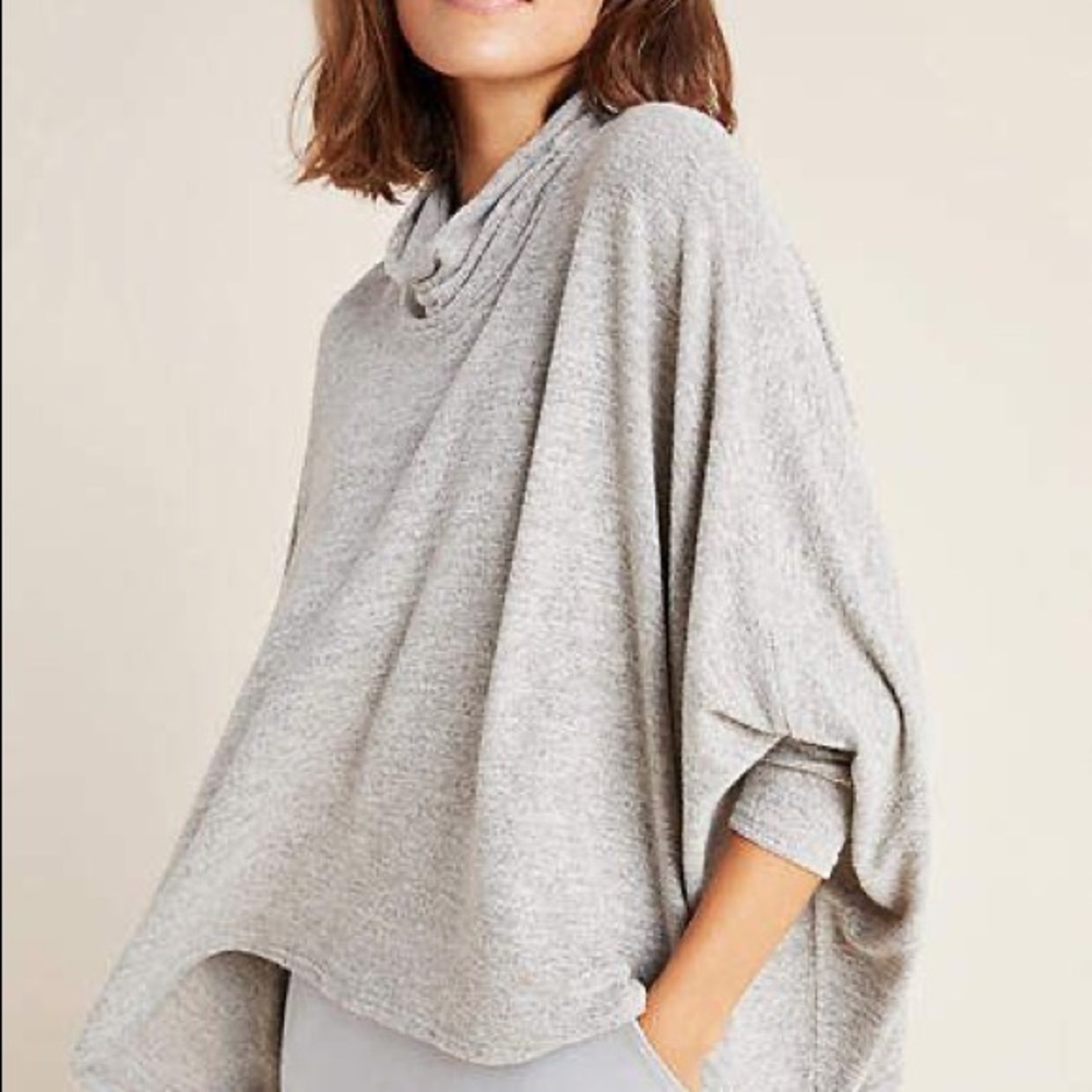 Anthro Stella Hacci Turtleneck Sweater Poncho